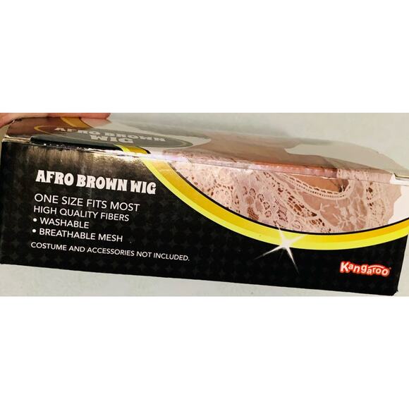 Costume Deluxe Natural Looking Dark Brown Afro Wig Unisex One Size Washable - Picture 2 of 8